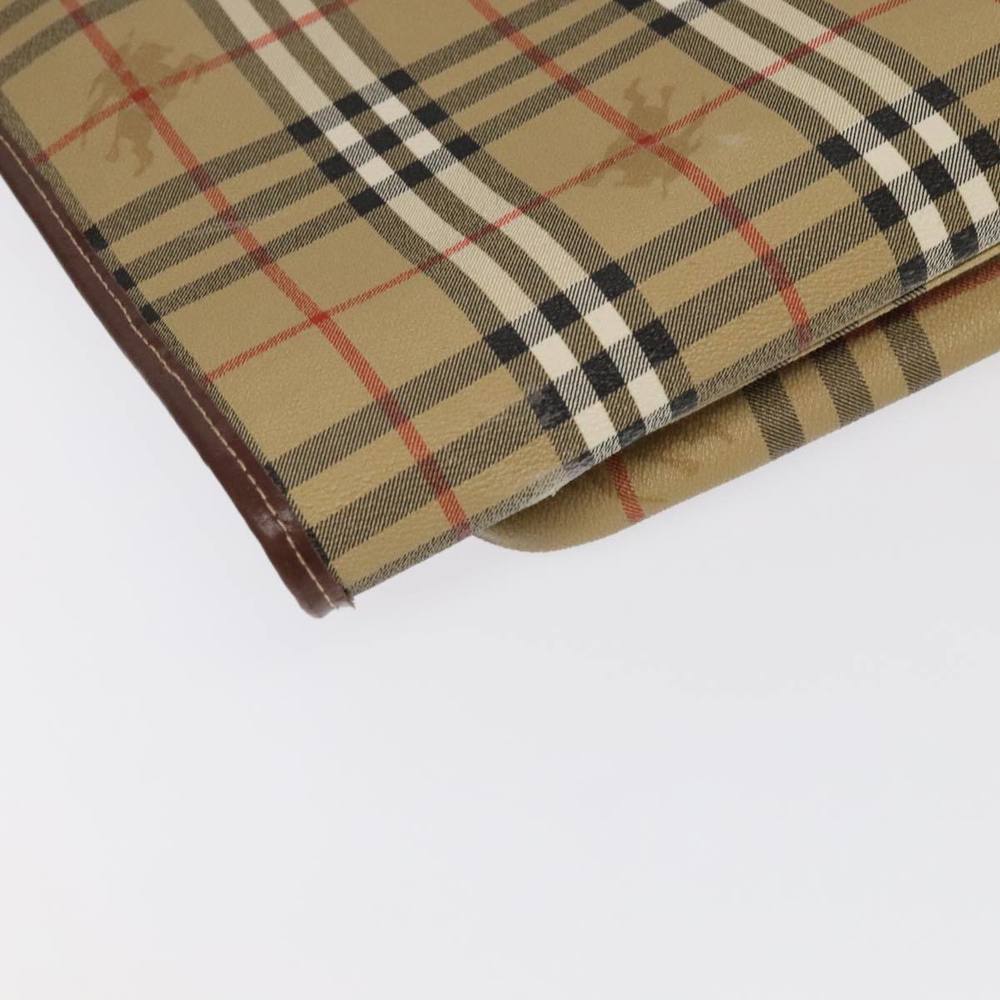Burberrys Nova Check Garment Cover PVC Leather Beige Brown gold Auth 104623 - Picture 16 of 16
